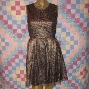 Erin Fetherston Dress Size 0 Sleeveless Gold and Black